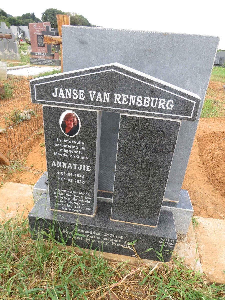 RENSBURG Annatjie, Janse van 1942-2022