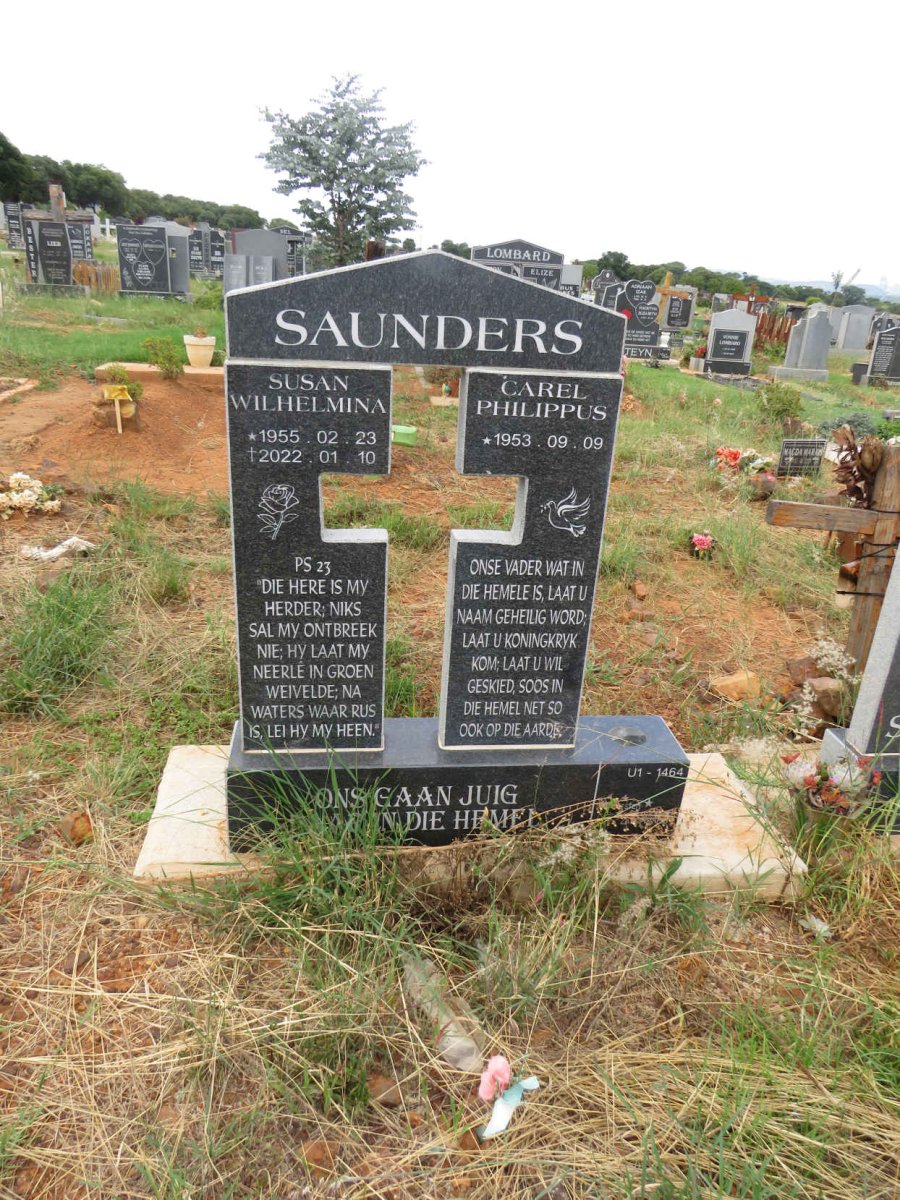 SAUNDERS Carel Philippus 1953- & Susan Wilhelmina 1955-2022