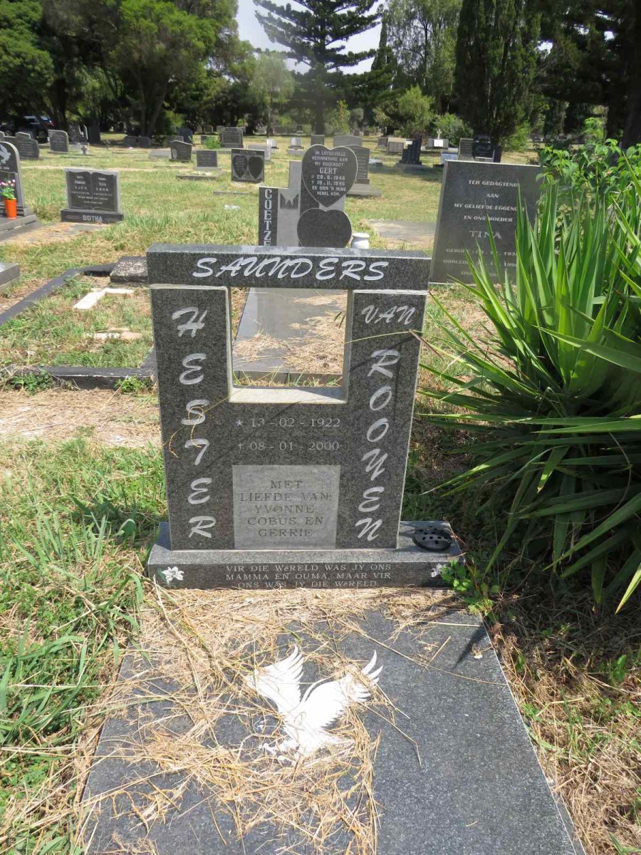 SAUNDERS Hester nee VAN ROOYEN 1922-2000 :: SAUNDERS Hendrik 1960-2019_1