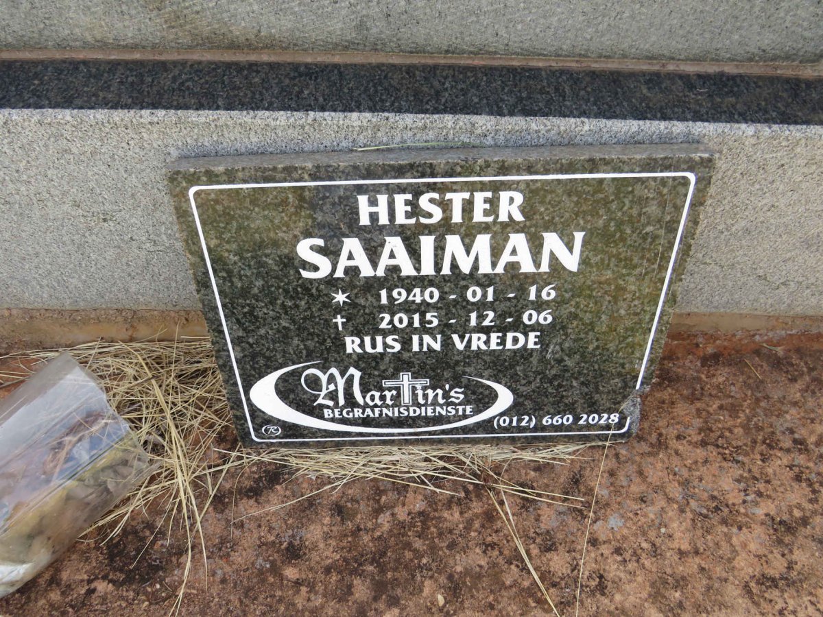 SAAIMAN Hester 1940-2015