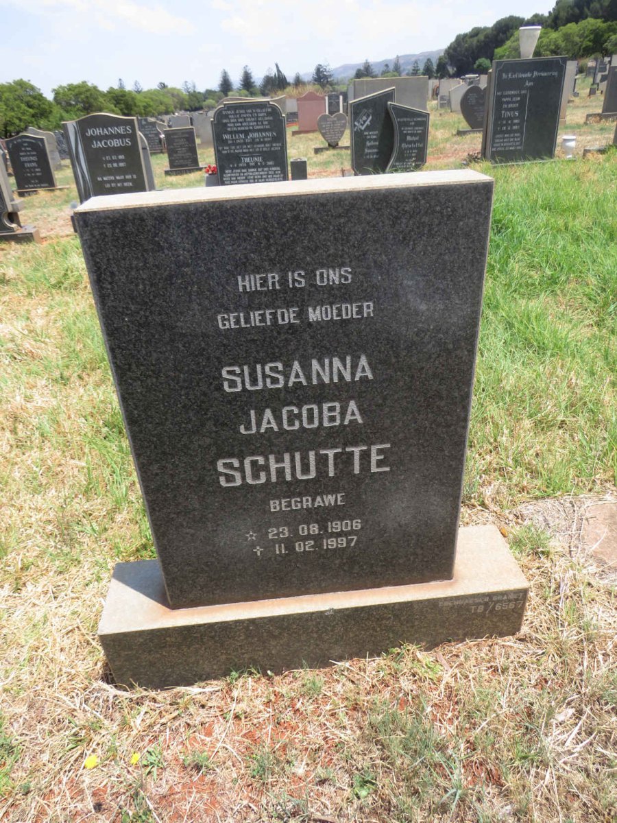 SCHUTTE Susanna Jacoba 1906-1997
