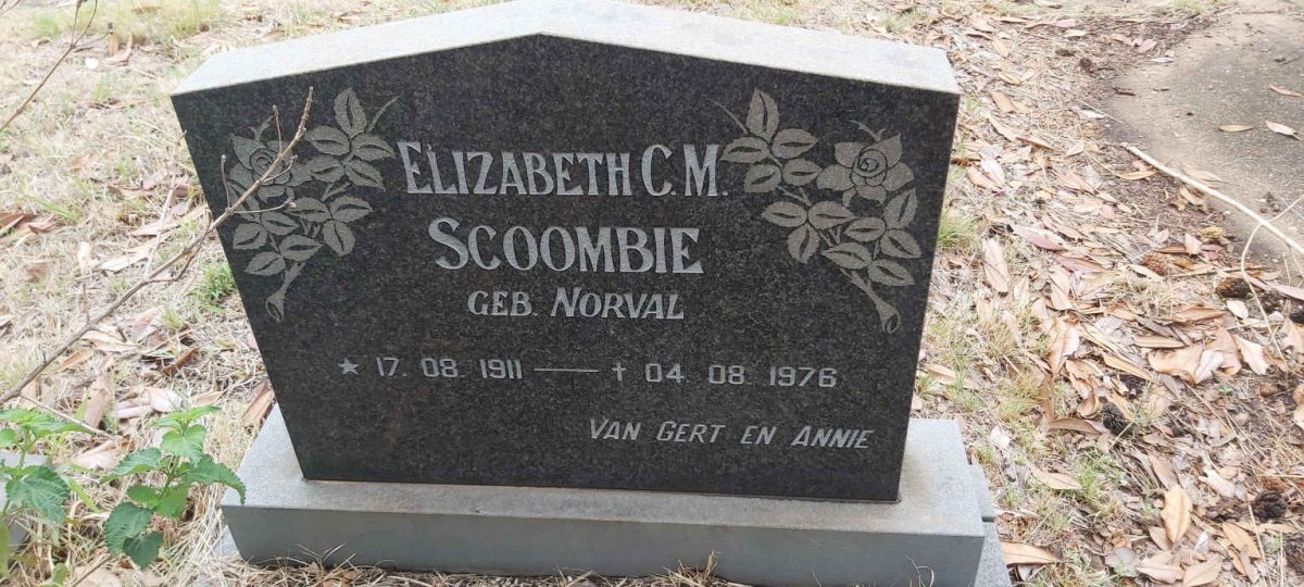 SCOOMBIE Elizabeth C.M. nee NORVAL 1911-1976