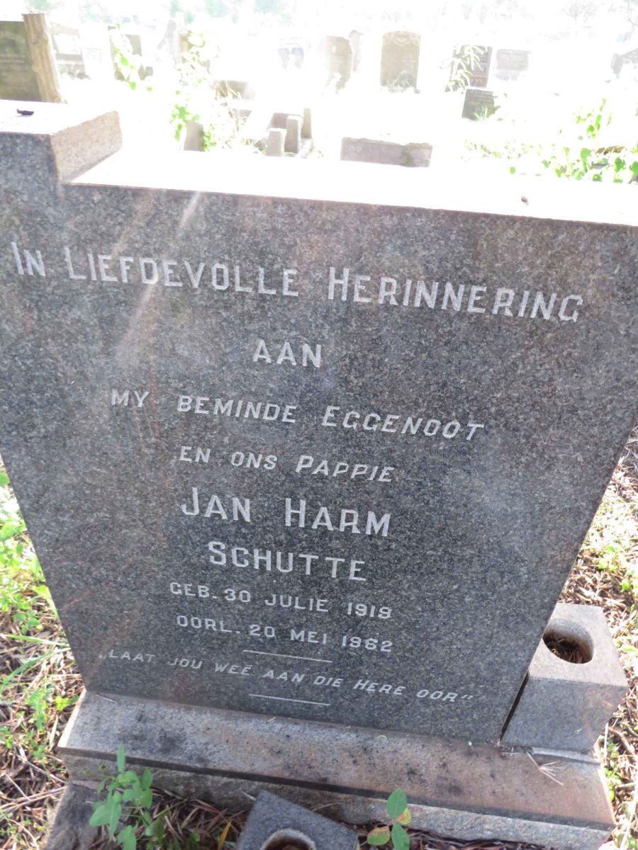 SCHUTTE Jan Harm 1919-1962