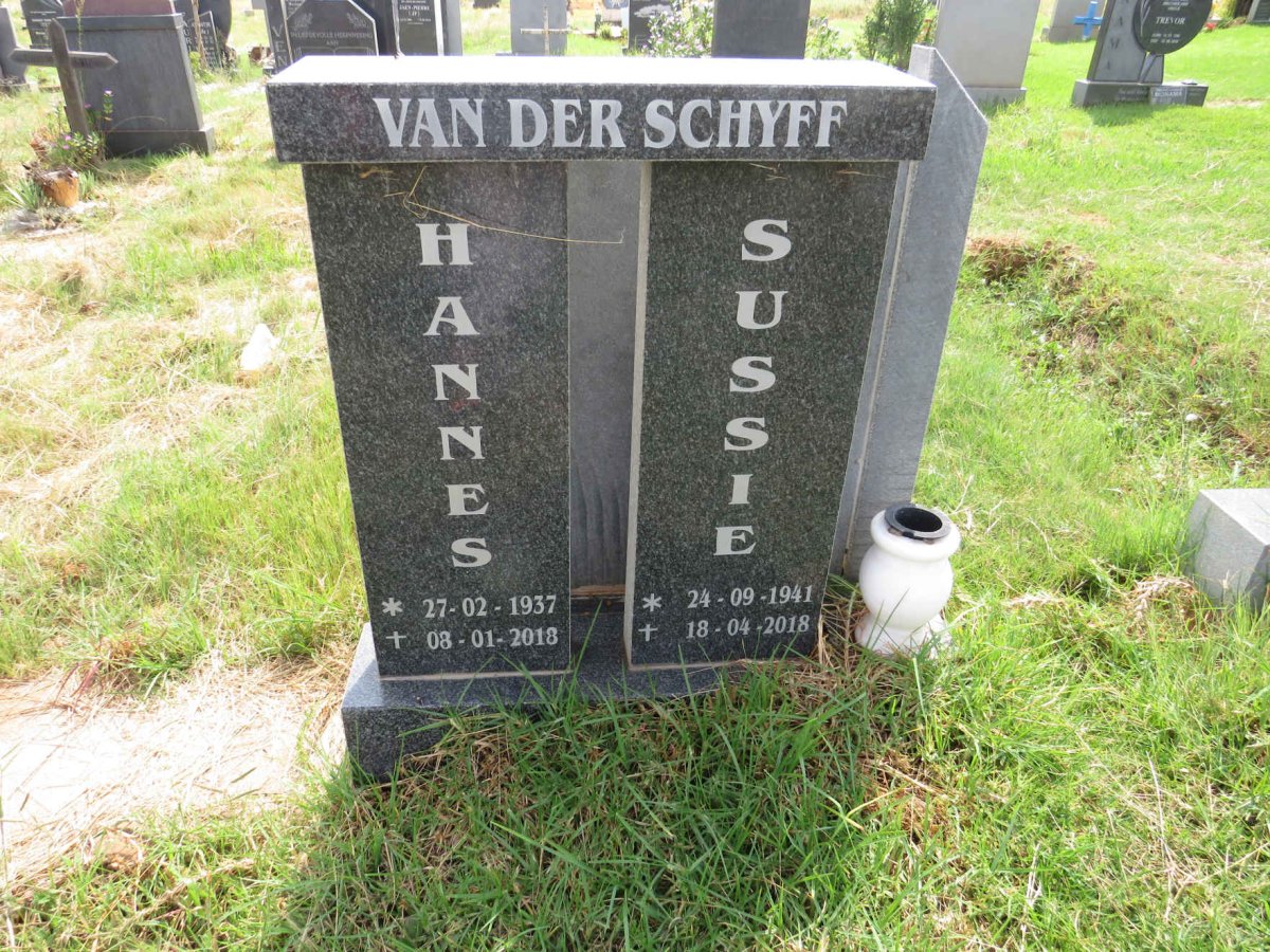 SCHYFF Hannes, van der 1937-2018 & Sussie 1941-2018