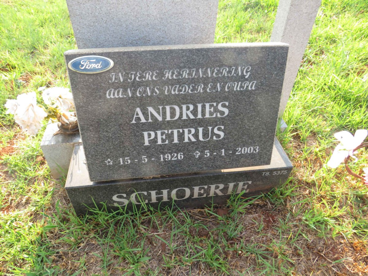 SCHOERIE Andries Petrus 1926-2003