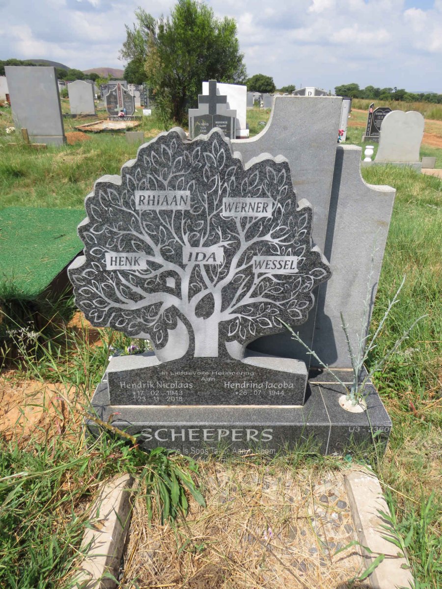 SCHEEPERS Hendrik Nicolaas 1943-2018 & Hendrina Jacoba 1944-