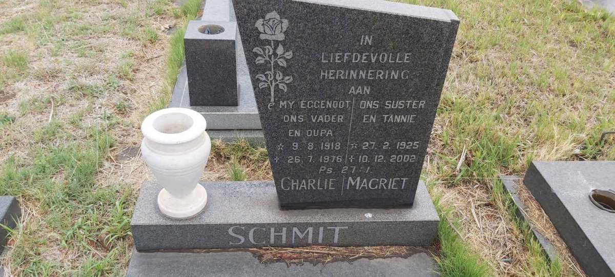 SCHMIT Charlie 1918-1976 :: SCHMIT Magriet 1925-2002