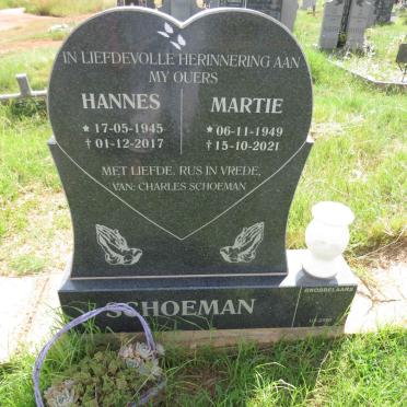 SCHOEMAN Hannes 1945-2017 & Martie 1949-2021