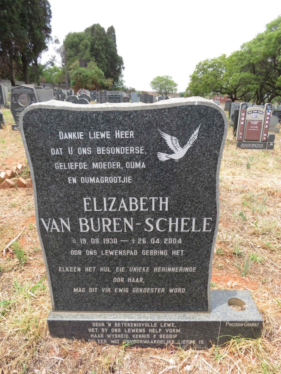 SCHELE Elizabeth, VAN BUREN- 1930-2004