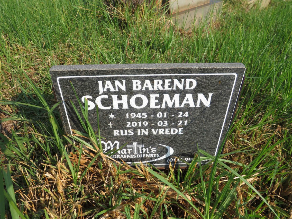 SCHOEMAN Jan Barend 1945-2019