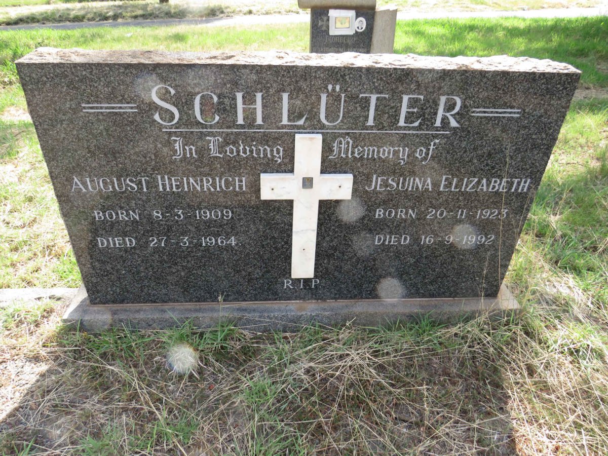 SCHLUTER August Heinrich 1909-1964 & Jesuina Elizabeth 1923-1992