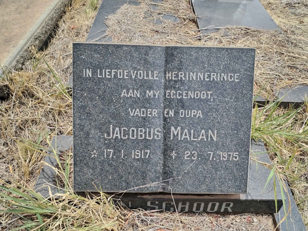 SCHOOR Jacobus Malan, van 1917-1975