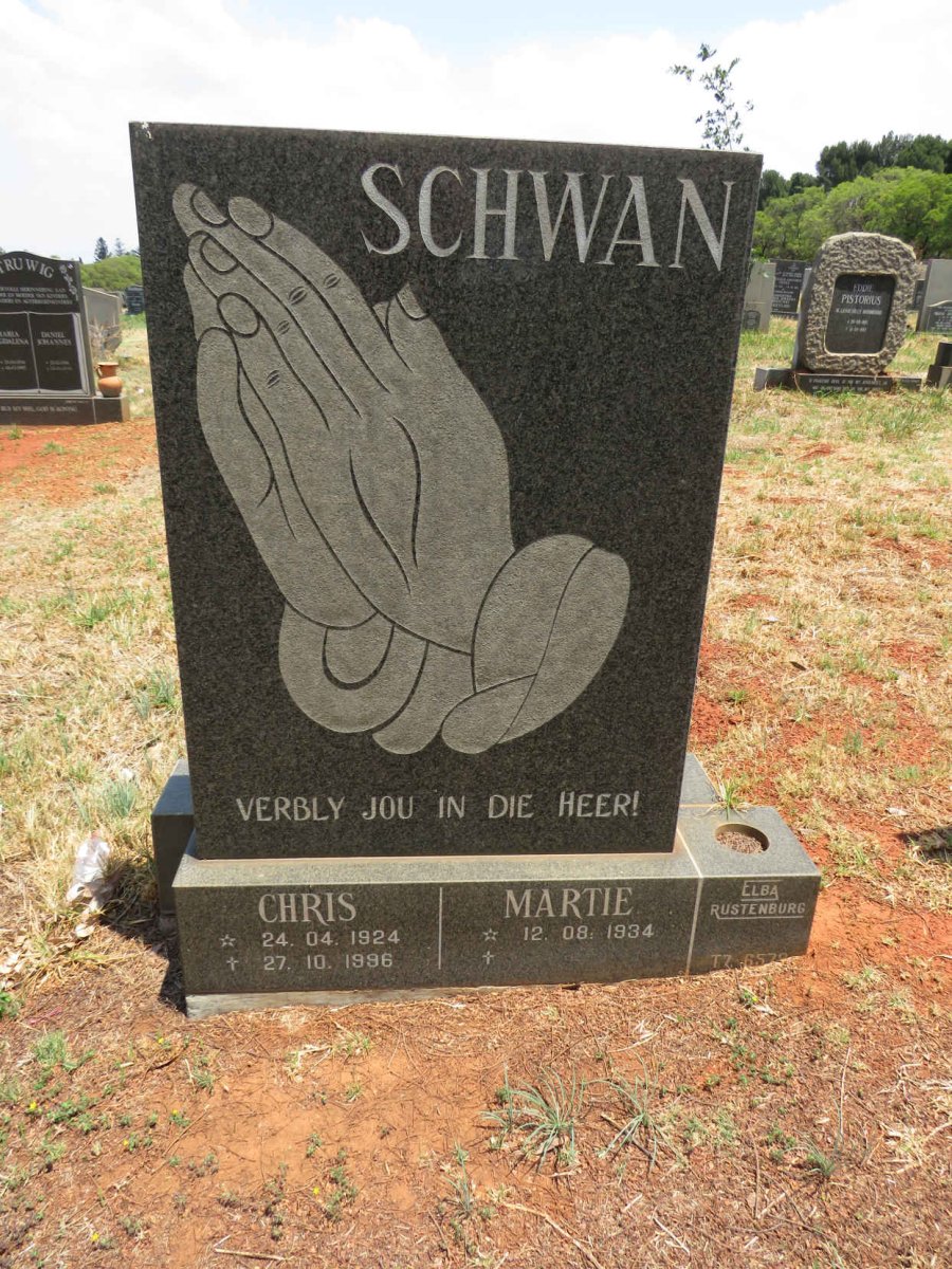 SCHWAN Chris 1924-1996 & Martie 1934-