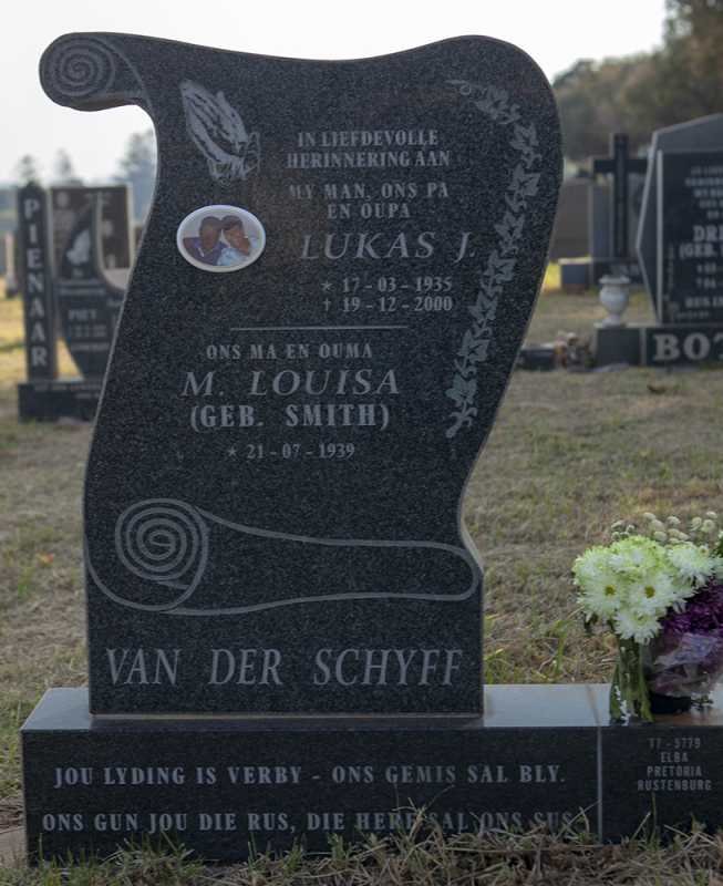 SCHYFF Lukas J., van der 1935-2000 &amp; M. Louisa SMITH 1939-