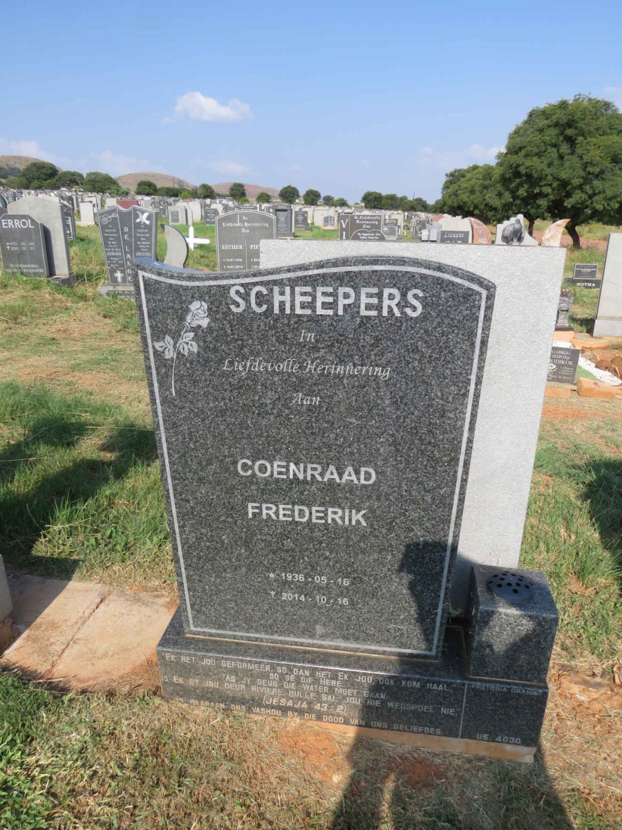 SCHEEPERS Coenraad Frederik 1936-2014
