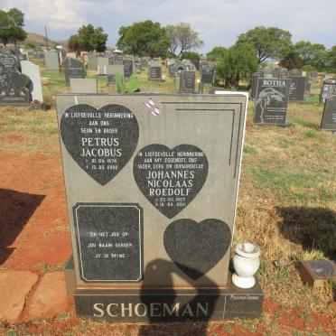 SCHOEMAN Johannes Nicolaas Roedolf 1937-2011 :: SCHOEMAN Petrus Jacobus 1974-2002