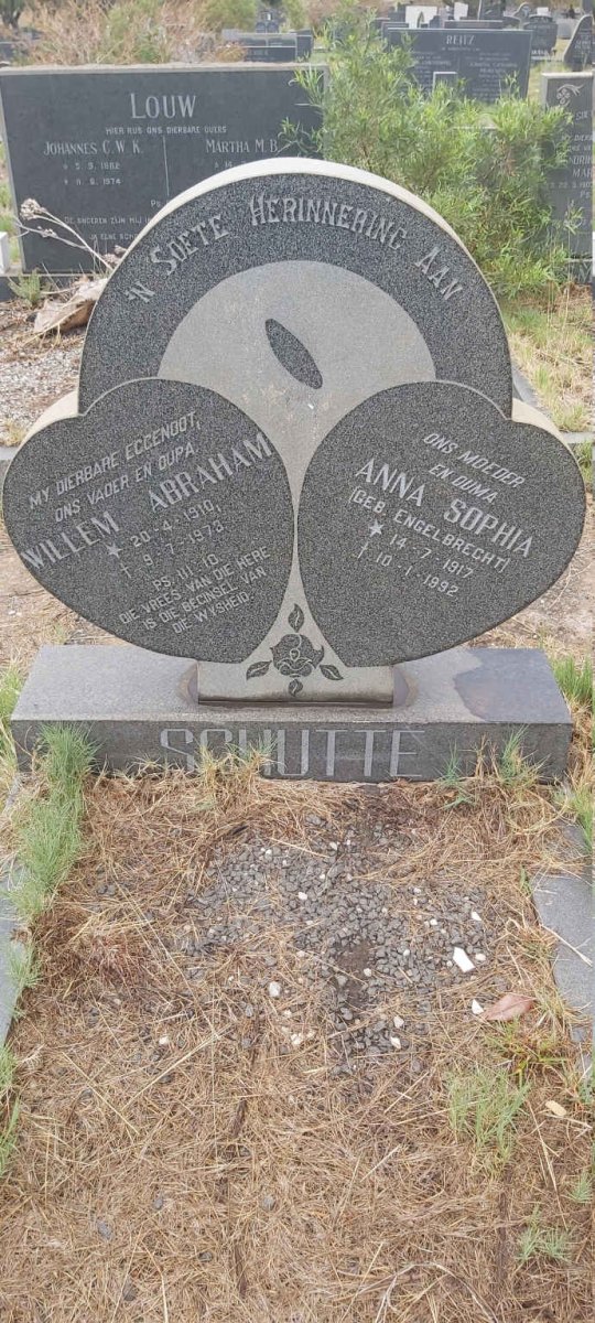 SCHUTTE Willem Abraham 1910-1973 & Anna Sophia ENGELBRECHT 1917-1992
