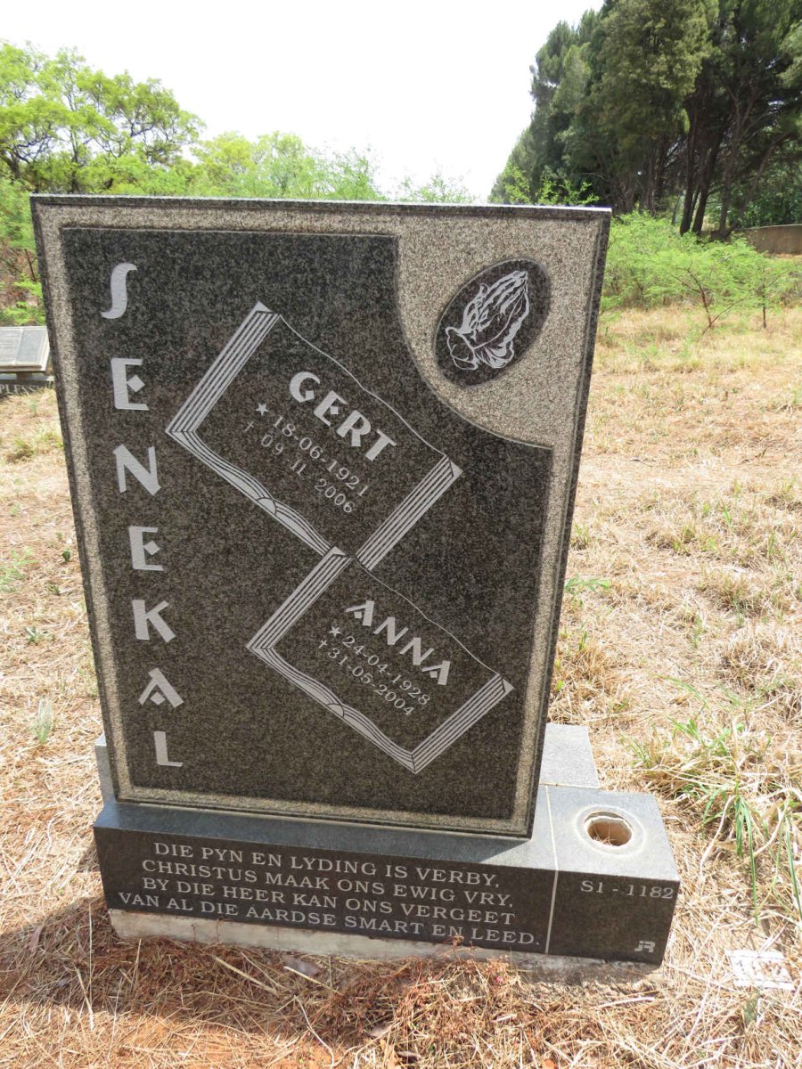 SENEKAL Gert 1921-2006 & Anna 1928-2004