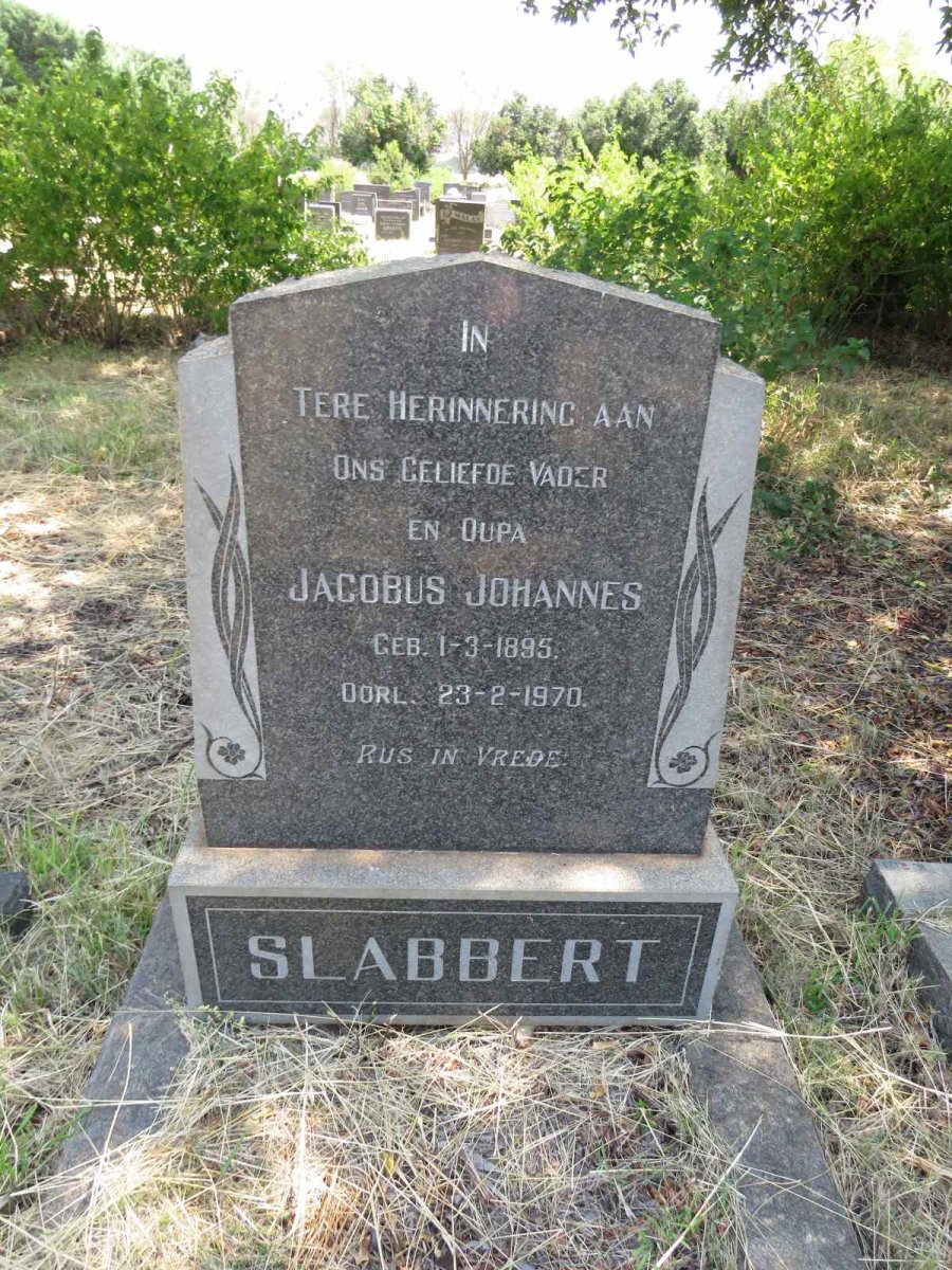SLABBERT Jacobus Johannes 1895-1970