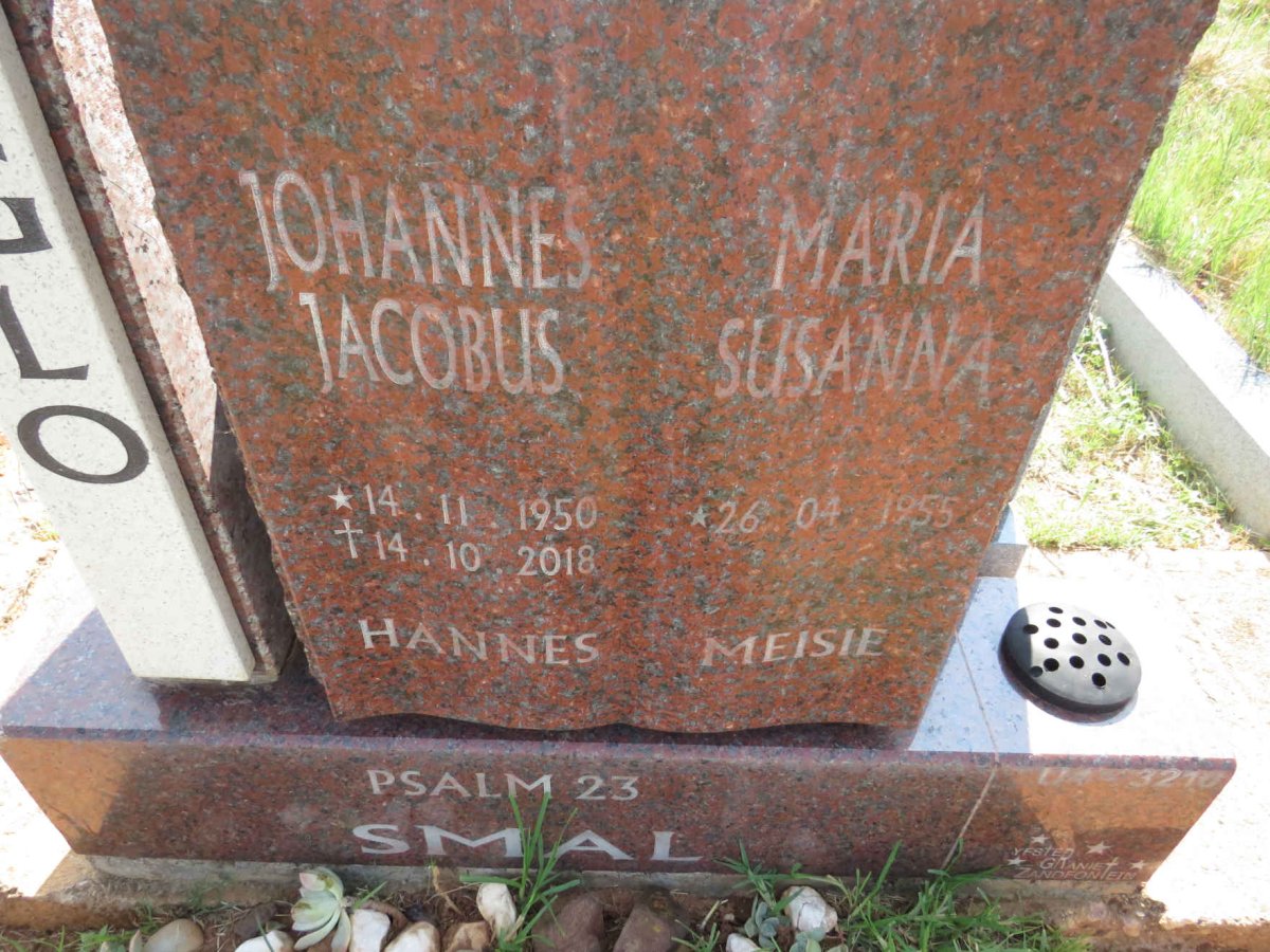 SMAL Johannes Jacobus 1950-2018 & Maria Susanna 1955- 
