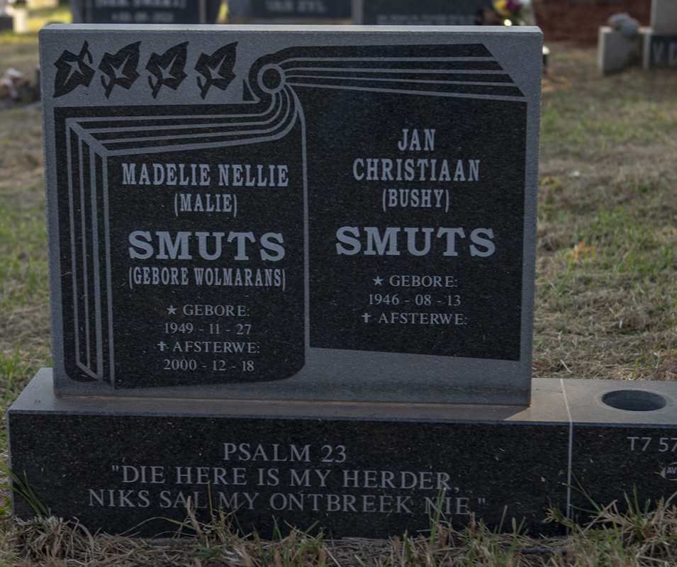 SMUTS Jan Christiaan 1946- &amp; Madelie Nellie WOLMARANS 1949-2000