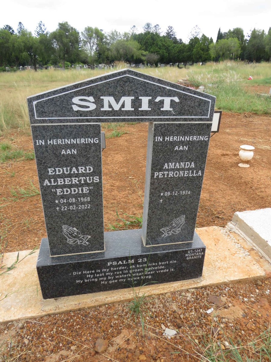 SMIT Eduard Albertus 1968-2022 & Amanda Petronella 1974-