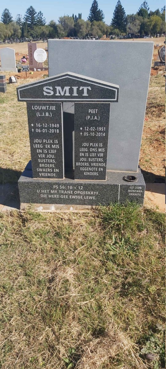 SMIT L.J.B. 1949-2018 :: SMIT P.J.A. 1951-2014