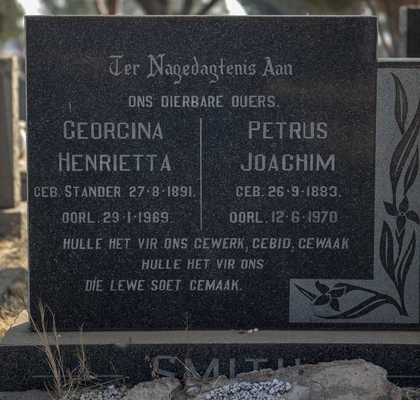 SMITH Petrus Joachim 1883-1970 &amp; Georgina Henrietta STANDER 1891-1969