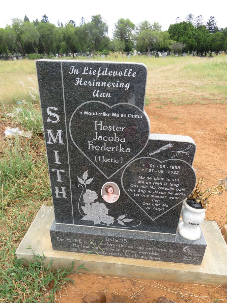 SMITH Hester Jacoba Frederika 1958-2022