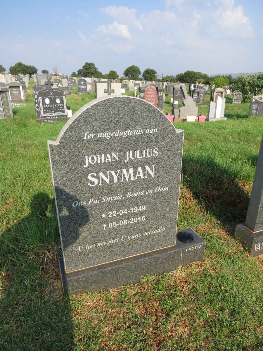 SNYMAN Johan Julius 1949-2016