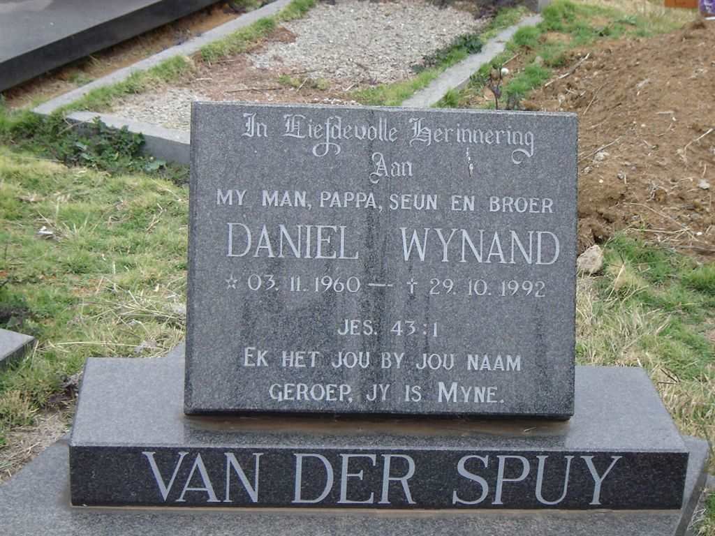 SPUY Daniel Wynand, van der 1960-1992