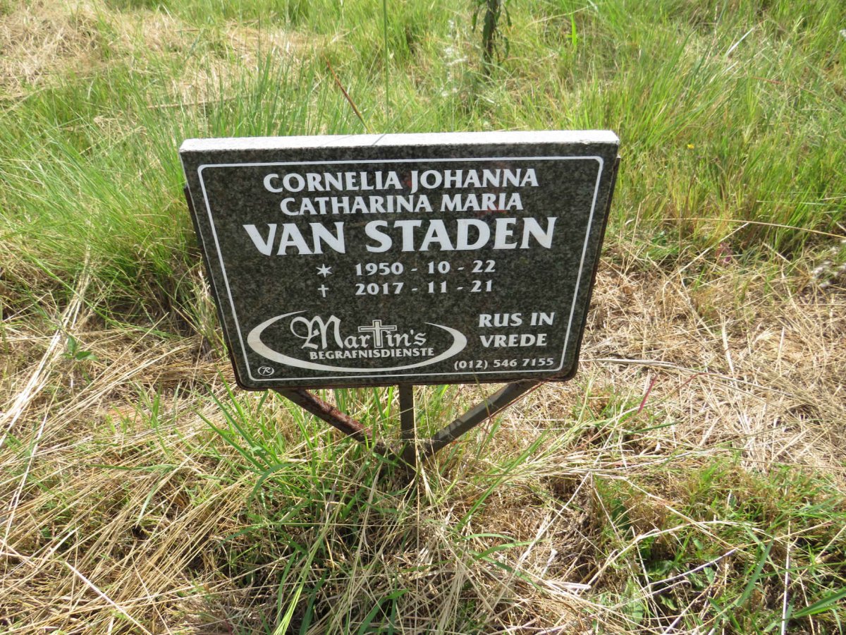 STADEN Cornelia Johanna Catharina Maria, van 1950-2017