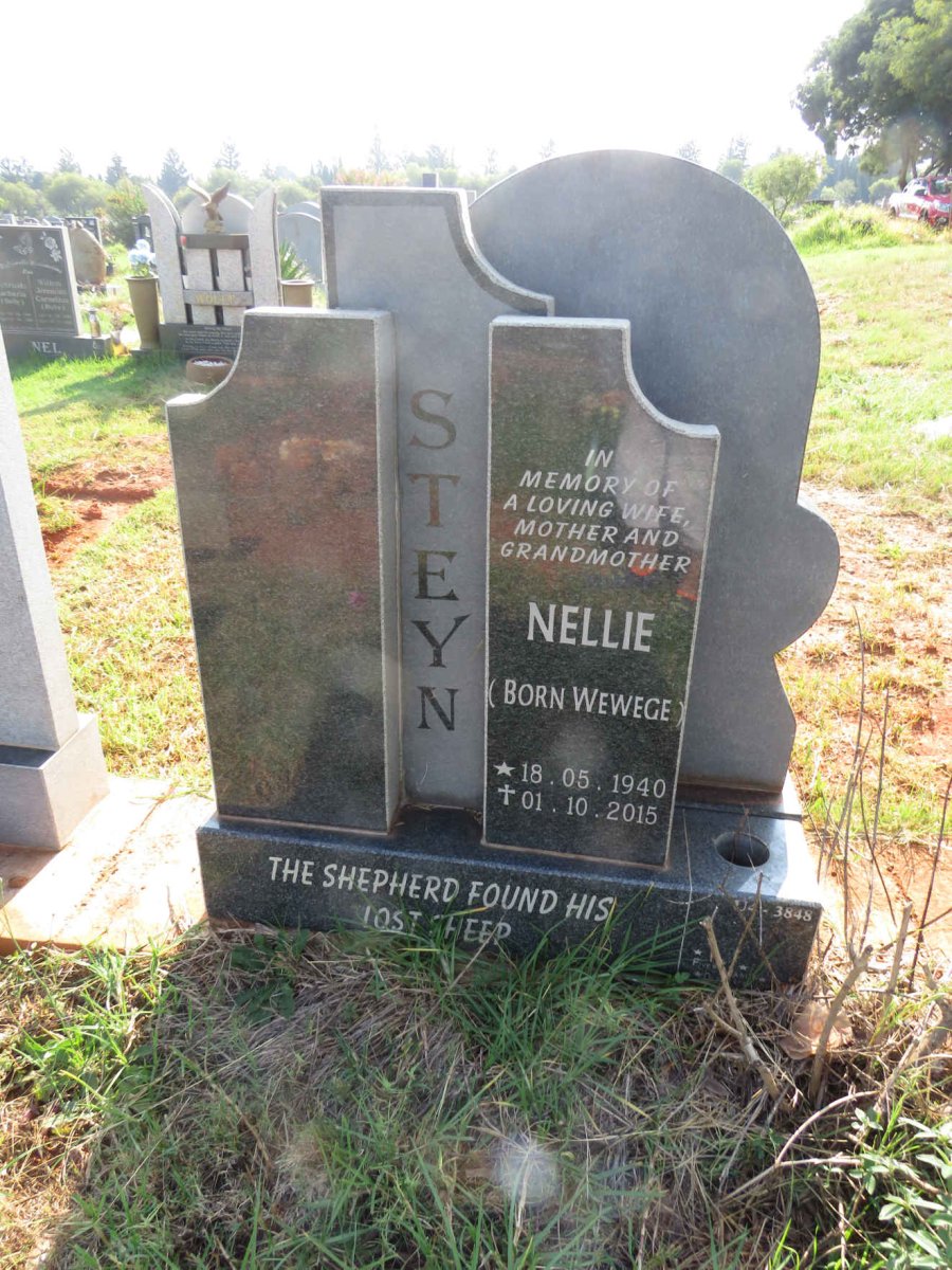 STEYN Nellie nee WEWEGE 1940-2015
