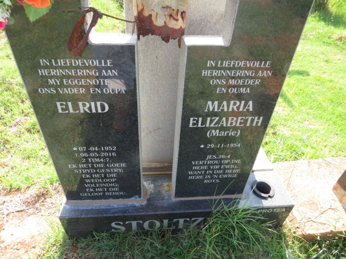 STOLTZ Elrid 1952-2016 & Maria Elizabeth 1954- 