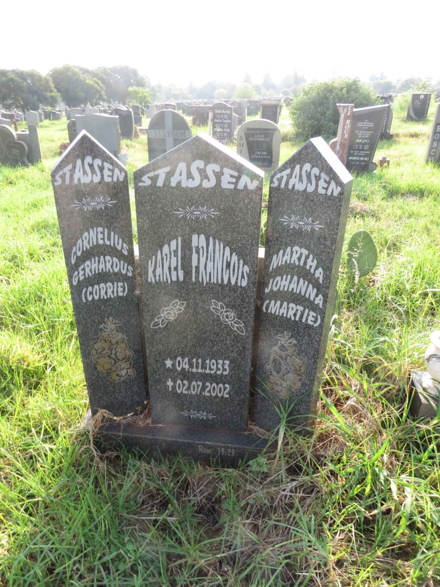 STASSEN Karel Francois 1933-2002 :: STASSEN Cornelius Gerhardus :: STASSEN Martha Johanna