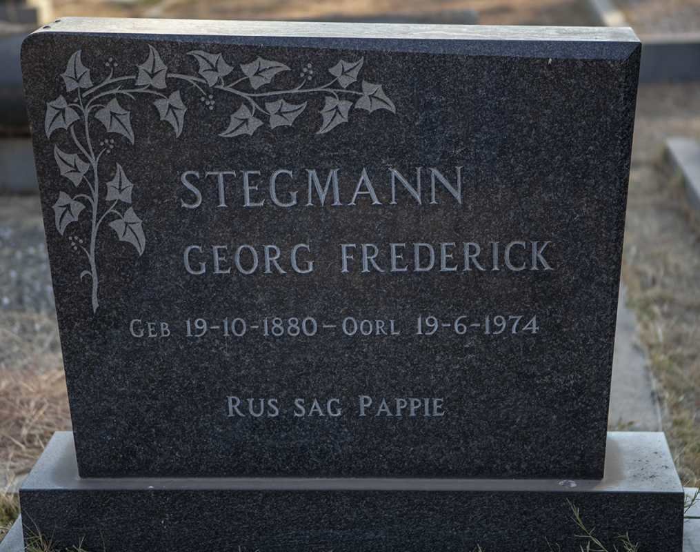 STEGMANN Georg Frederick 1880-1974