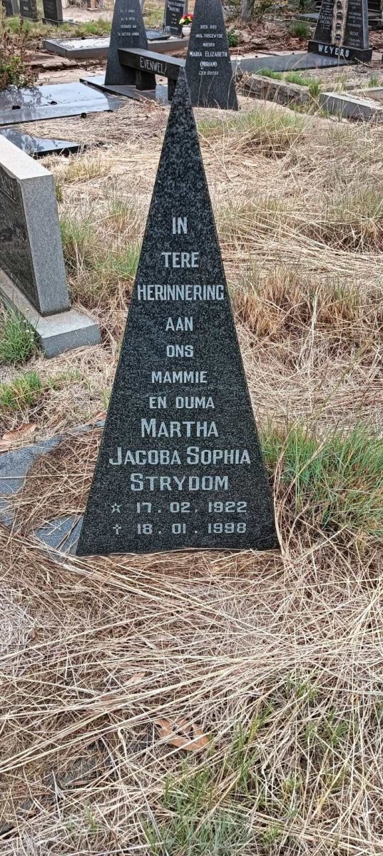 STRYDOM Martha Jacoba Sophia 1922-1998