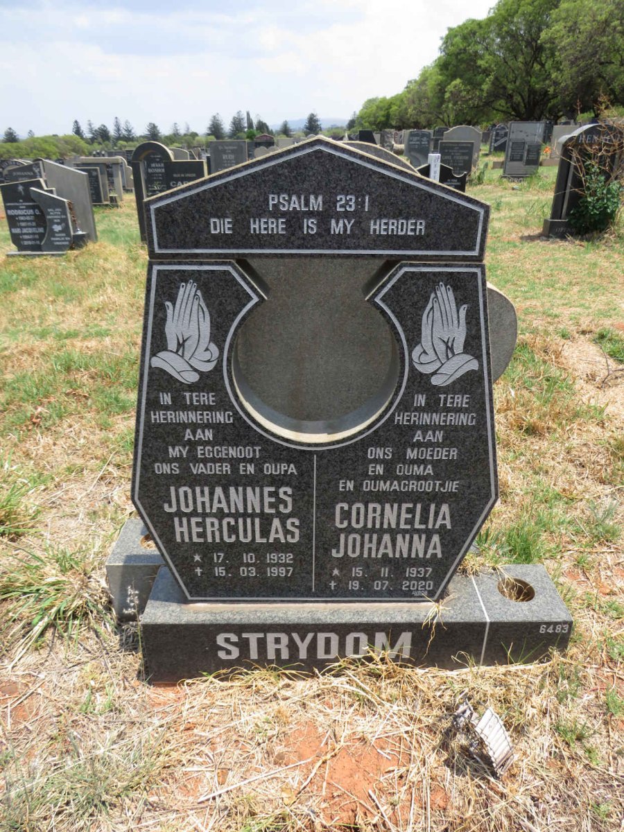 STRYDOM Johannes Herculas 1932-1997 & Cornelia Johanna 1937-2020
