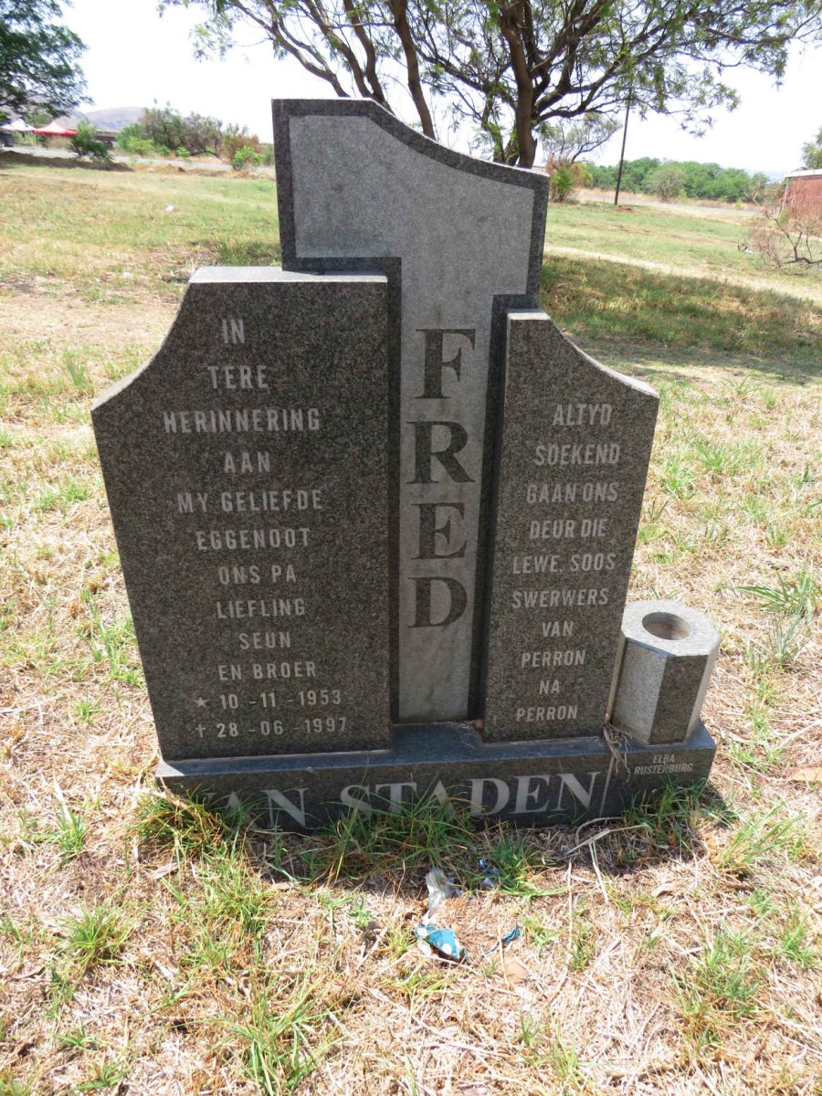 STADEN Fred, van 1953-1997