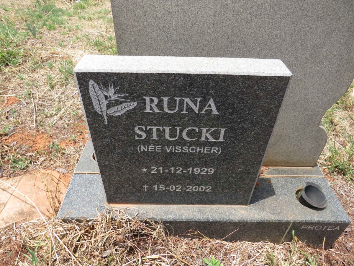 STUCKI Runa nee VISSCHER 1929-2002