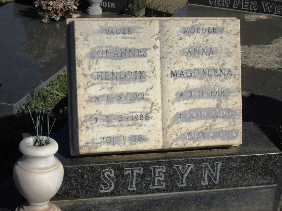 STEYN Johannes Hendrik 1912-1988 &amp; Anna Magdalena 1914-2000