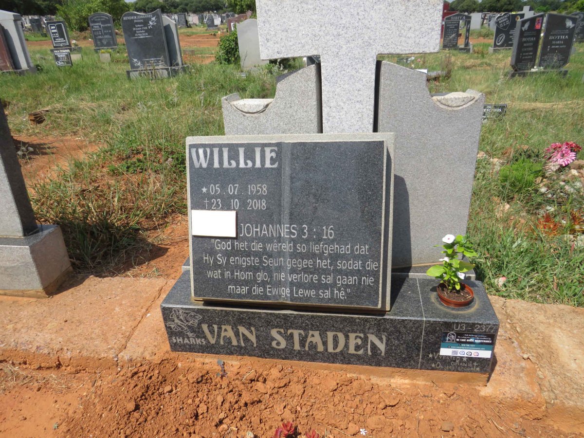 STADEN Willie, van 1958-2018