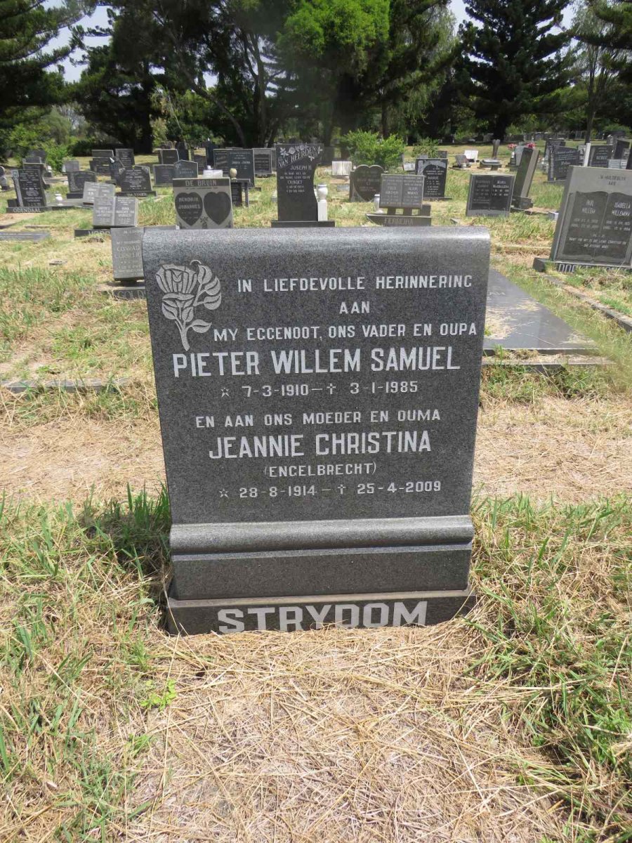 STRYDOM Pieter Willem Samuel 1910-1985 & Jeannie Christina ENGELBRECHT 1914-2009