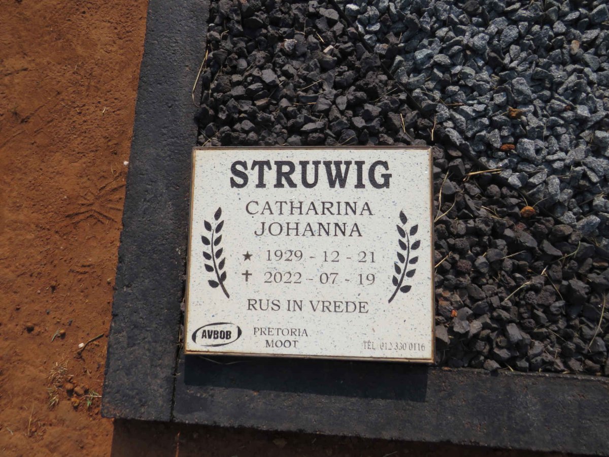 STRUWIG Catharina Johanna 1929-2022