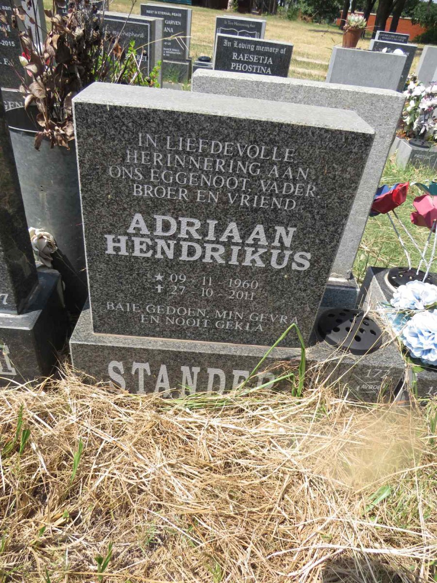 STANDER Adriaan Hendrikus 1960-2011