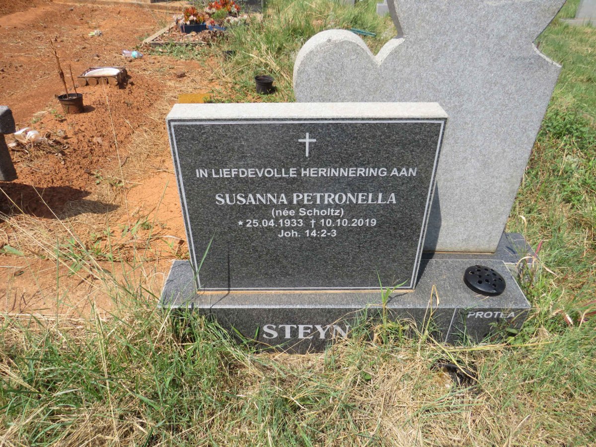 STEYN Susanna Petronella nee SCHOLTZ 1933-2019