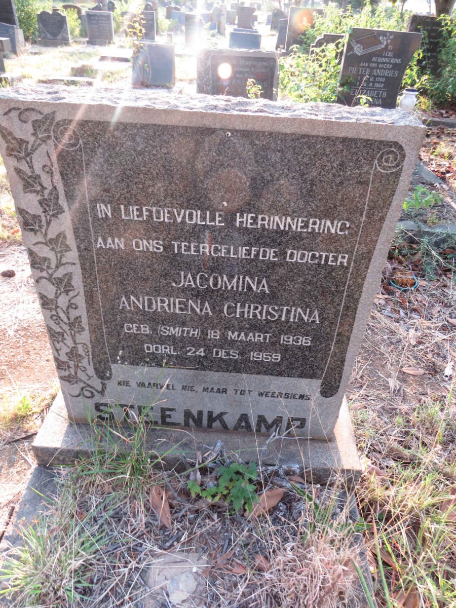 STEENKAMP Jacomina Andriena Christina nee SMITH 1936-1959