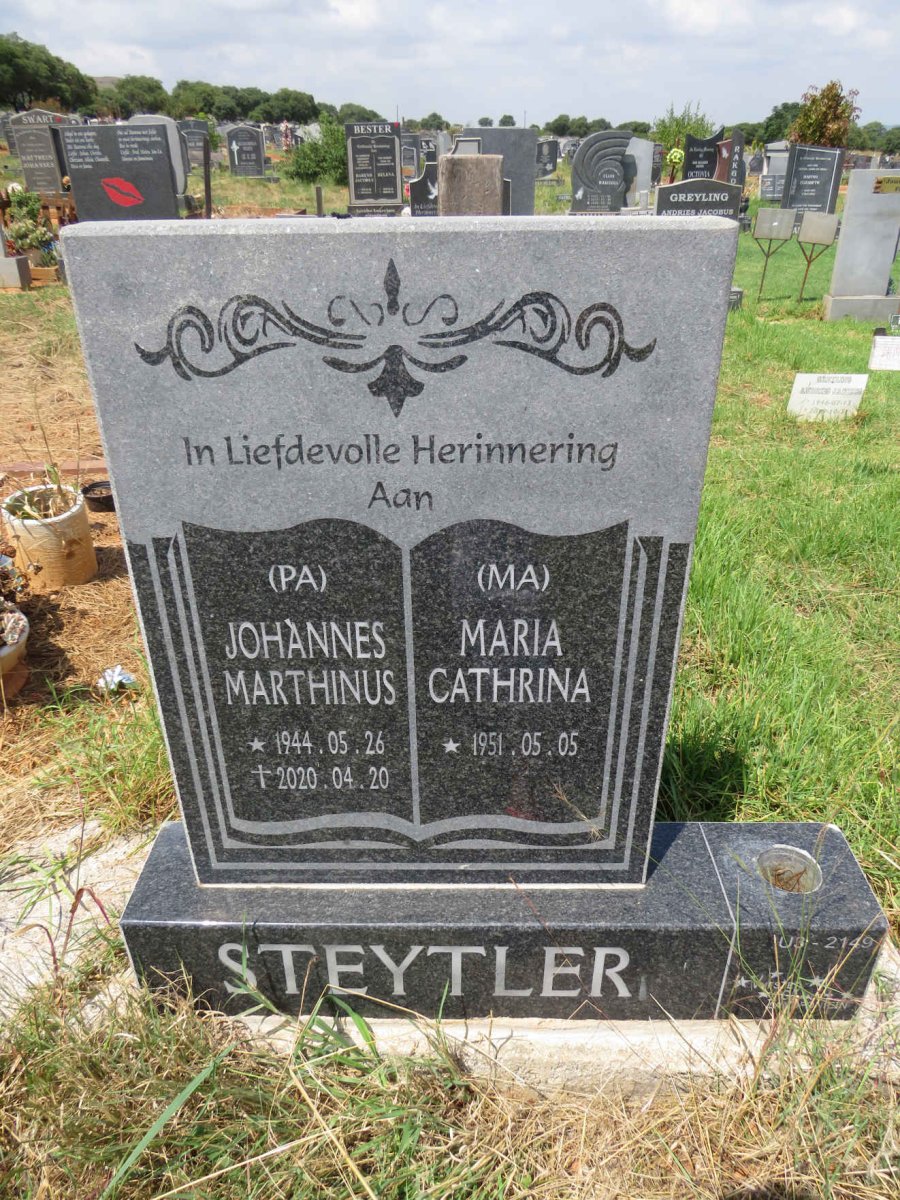 STEYTLER Johannes Marthinus 1944-2020 & Maria Cathrina 1951- 