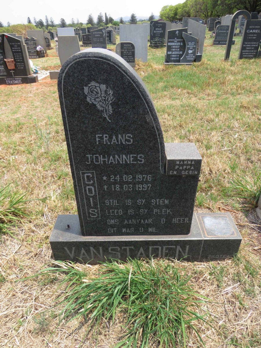 STADEN Frans Johannes, van 1976-1997