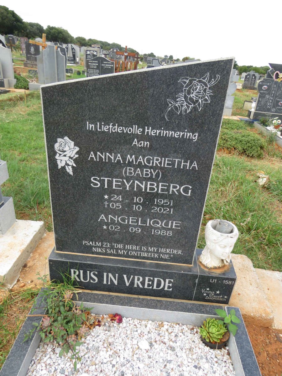 STEYNBERG Anna Magrietha 1951-2021 :: STEYNBERG Angelique 1988-